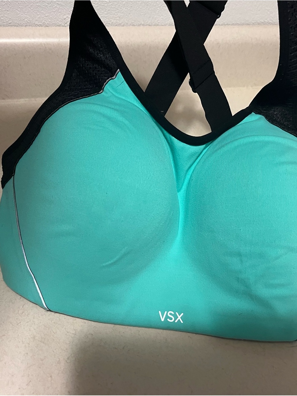Victoria's Secret Teal & Black VSX High-Support Sports Bra